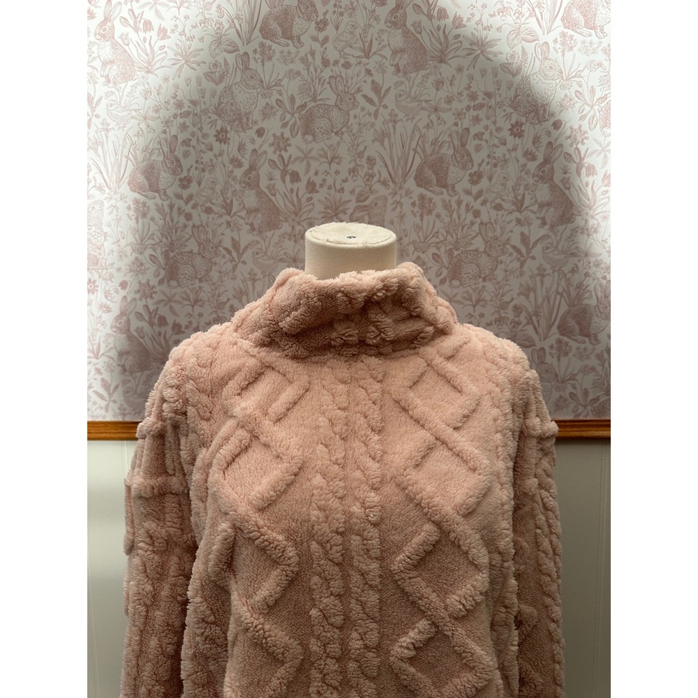 Eddie Bauer Cable Fleece Pullover – Size Large – Pink - Picture 3 of 7